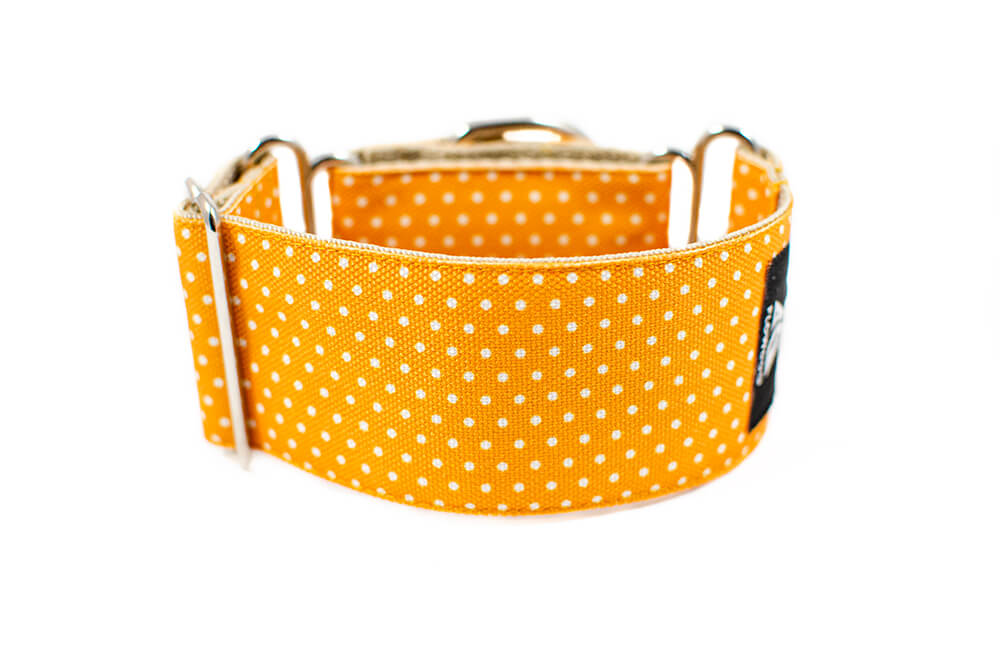 Yellow Dottie - Plus Martingale Collar for Whippets and Greyhounds