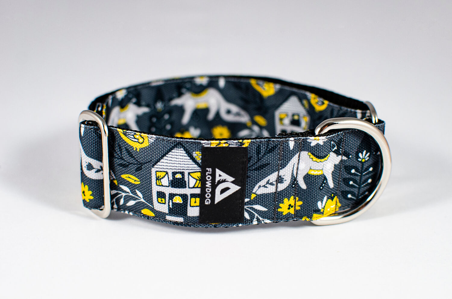 nordic fall grey yellow slip-on dog collar