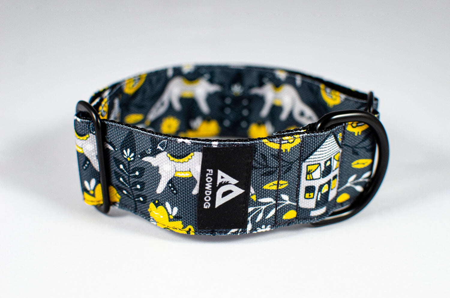 nordic fall grey yellow slip-on dog collar