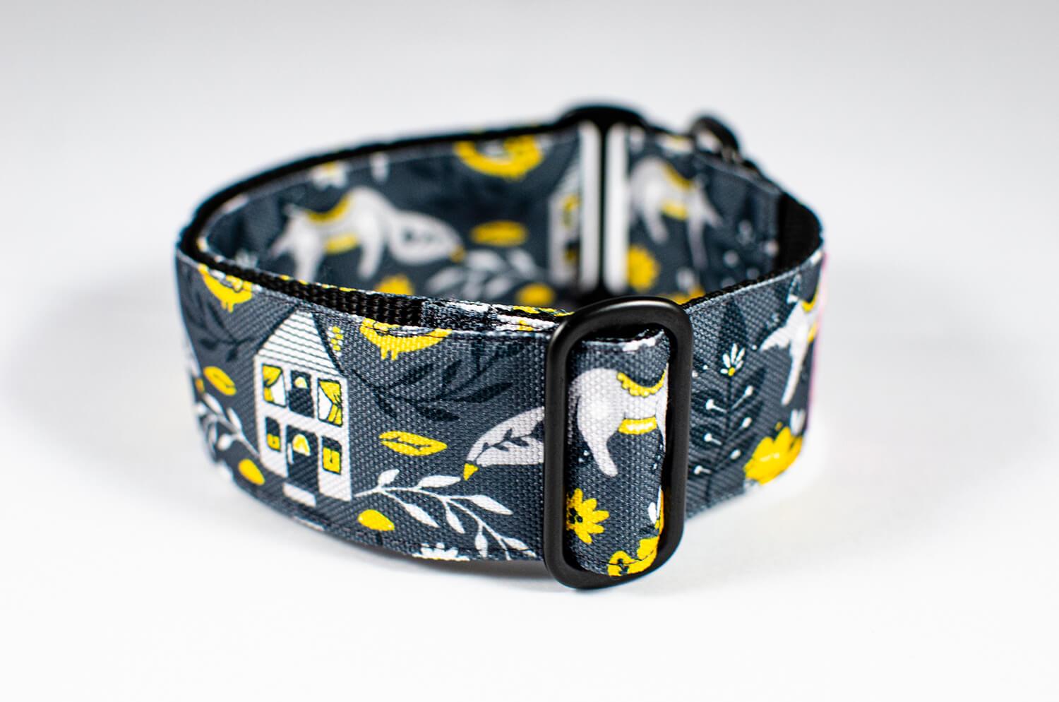 nordic fall grey yellow slip-on dog collar