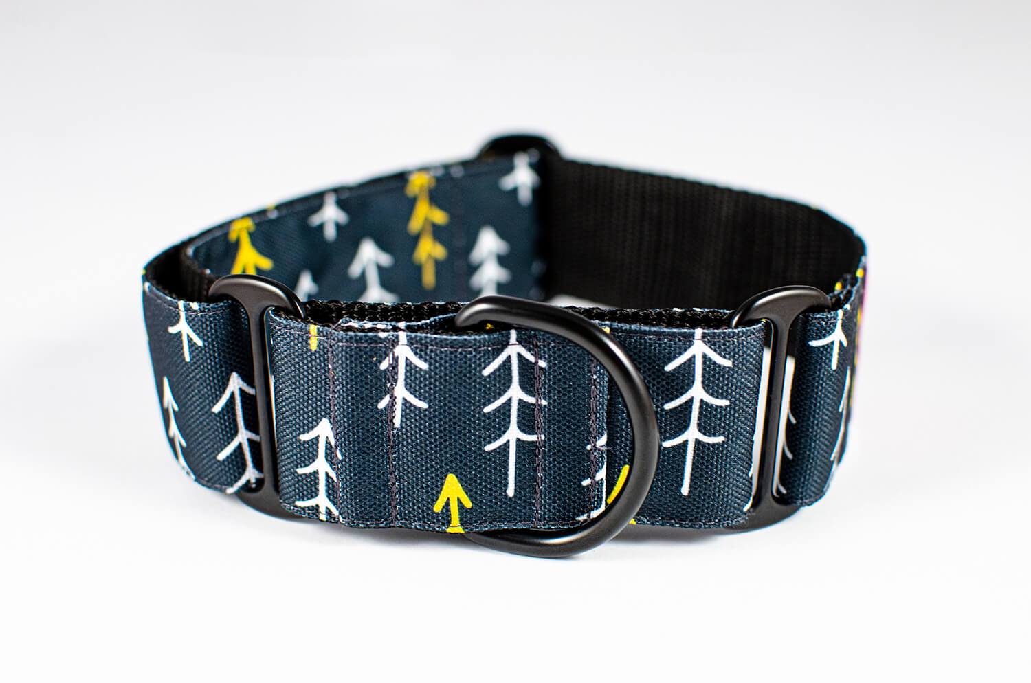 nordic pine black martingale dog collar