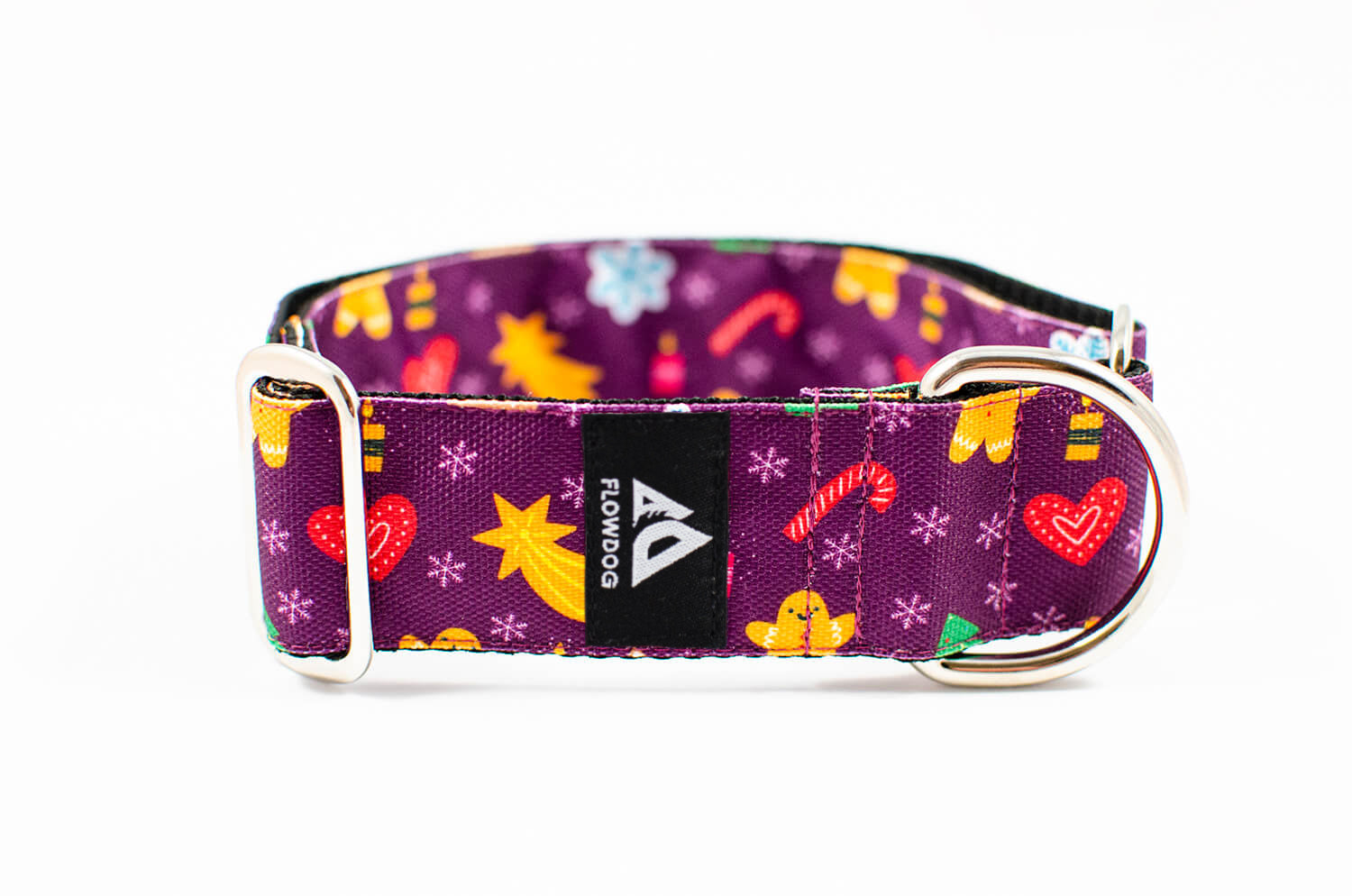 gingerbread purple slip-on dog collar