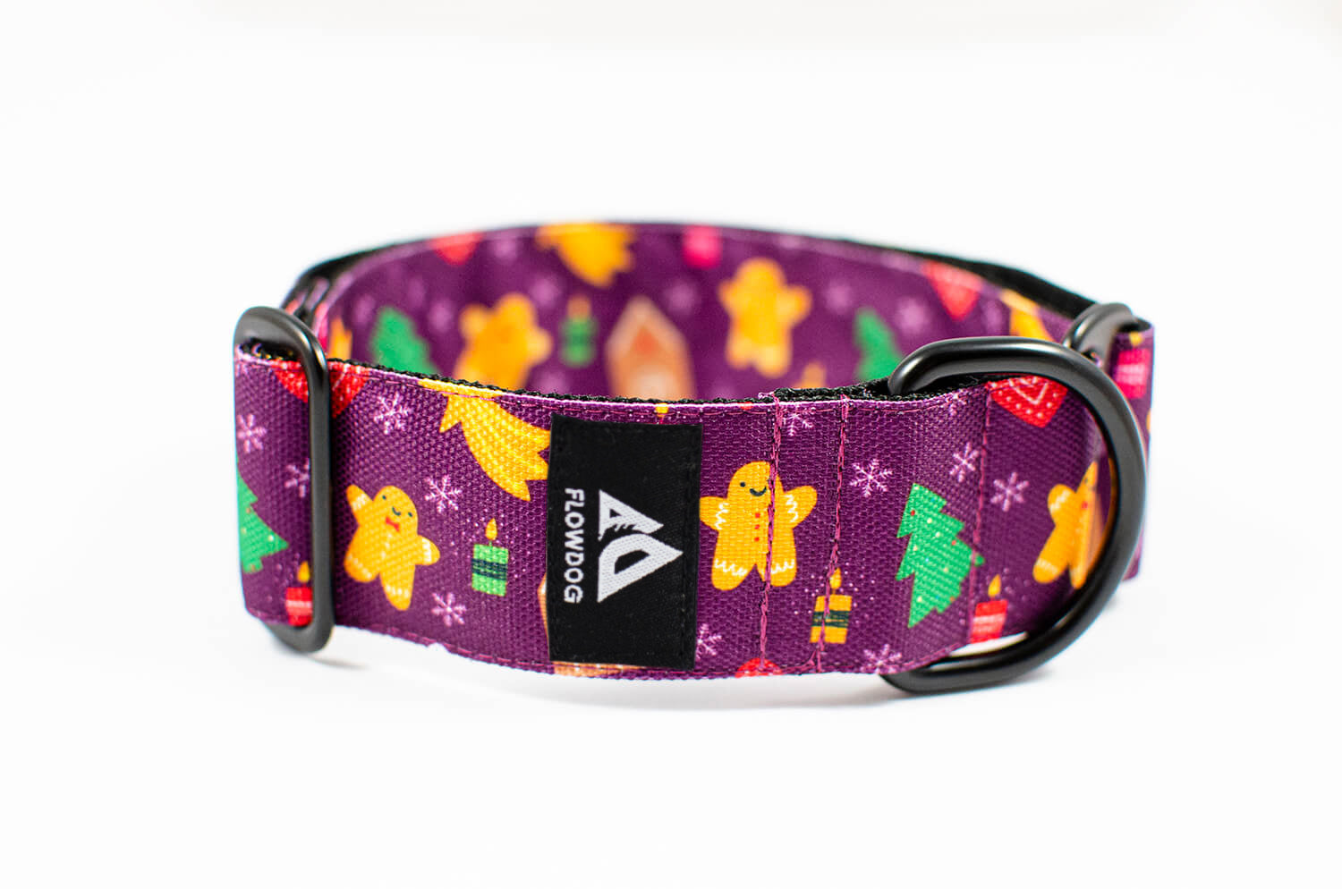 gingerbread purple slip-on dog collar