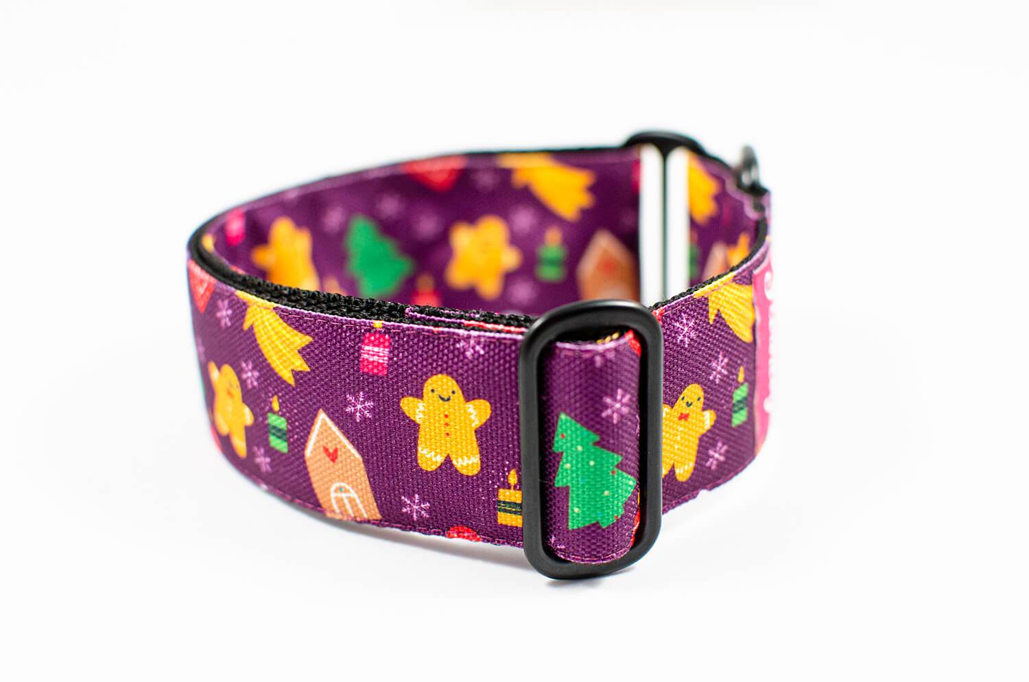 gingerbread purple slip-on dog collar