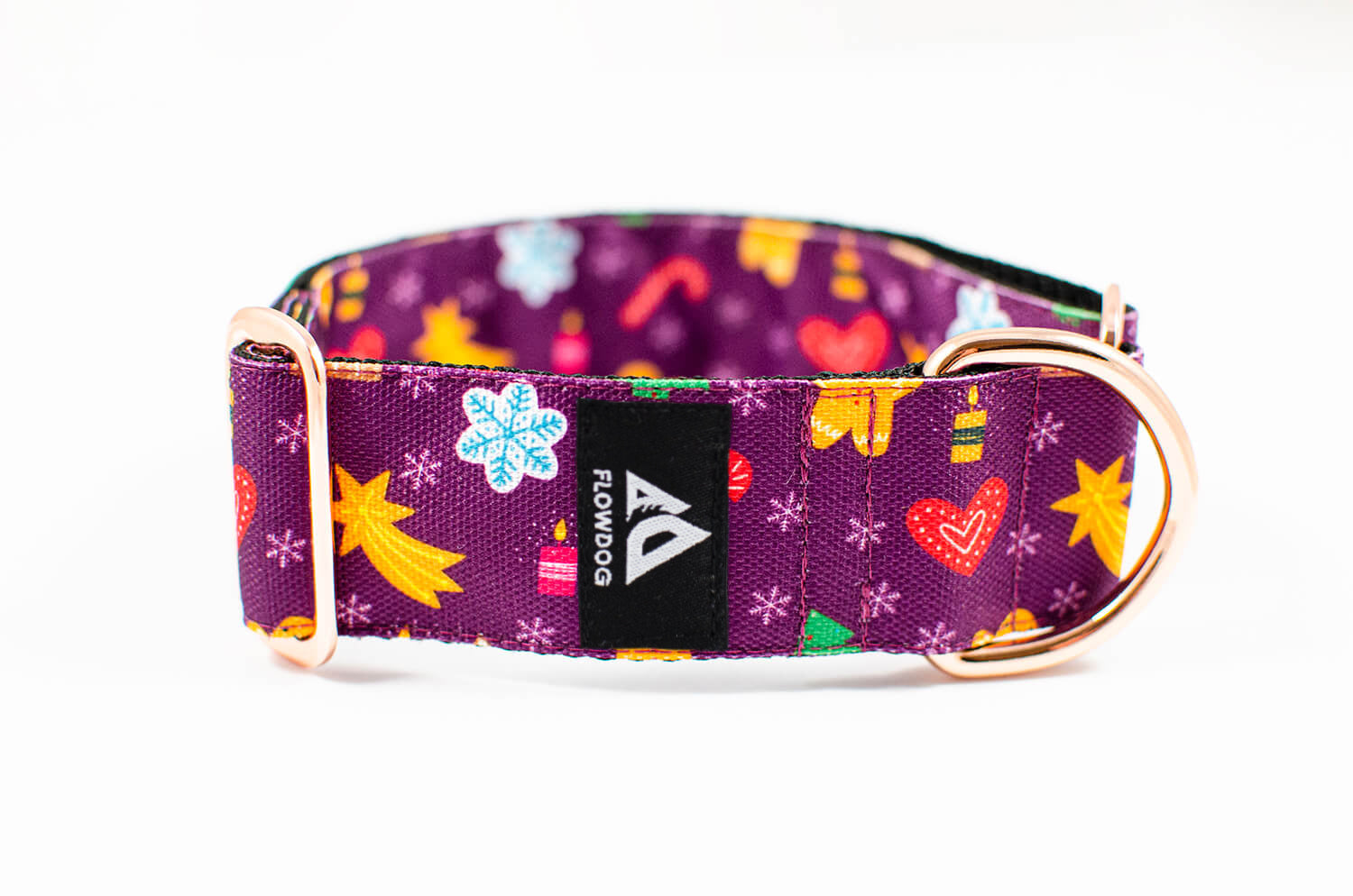 gingerbread purple slip-on dog collar