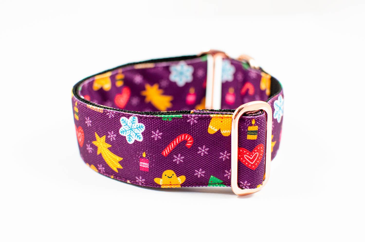 gingerbread purple slip-on dog collar