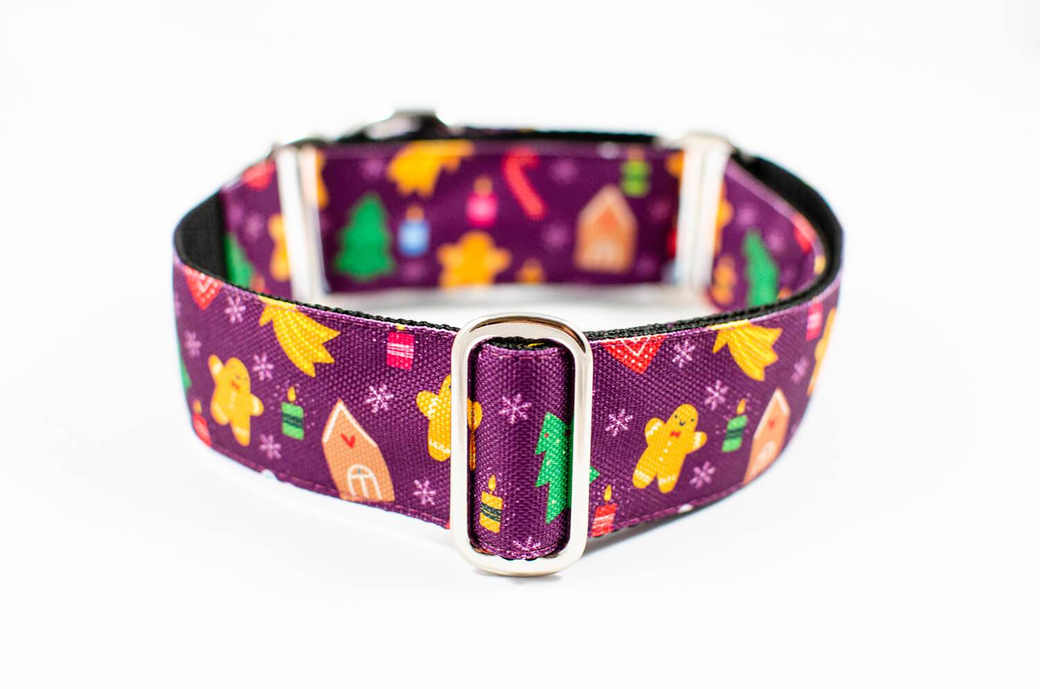 gingerbread purple martingale dog collar