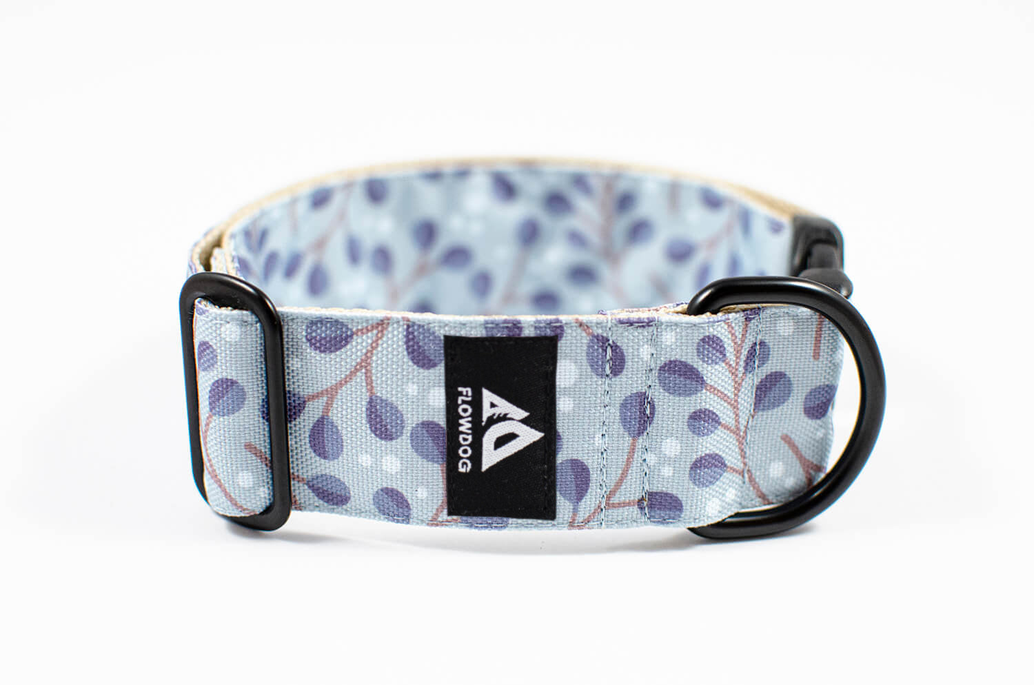 frostwork light blue floral dog collar with buckle