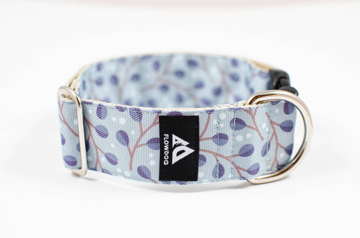 frostwork light blue floral dog collar with buckle