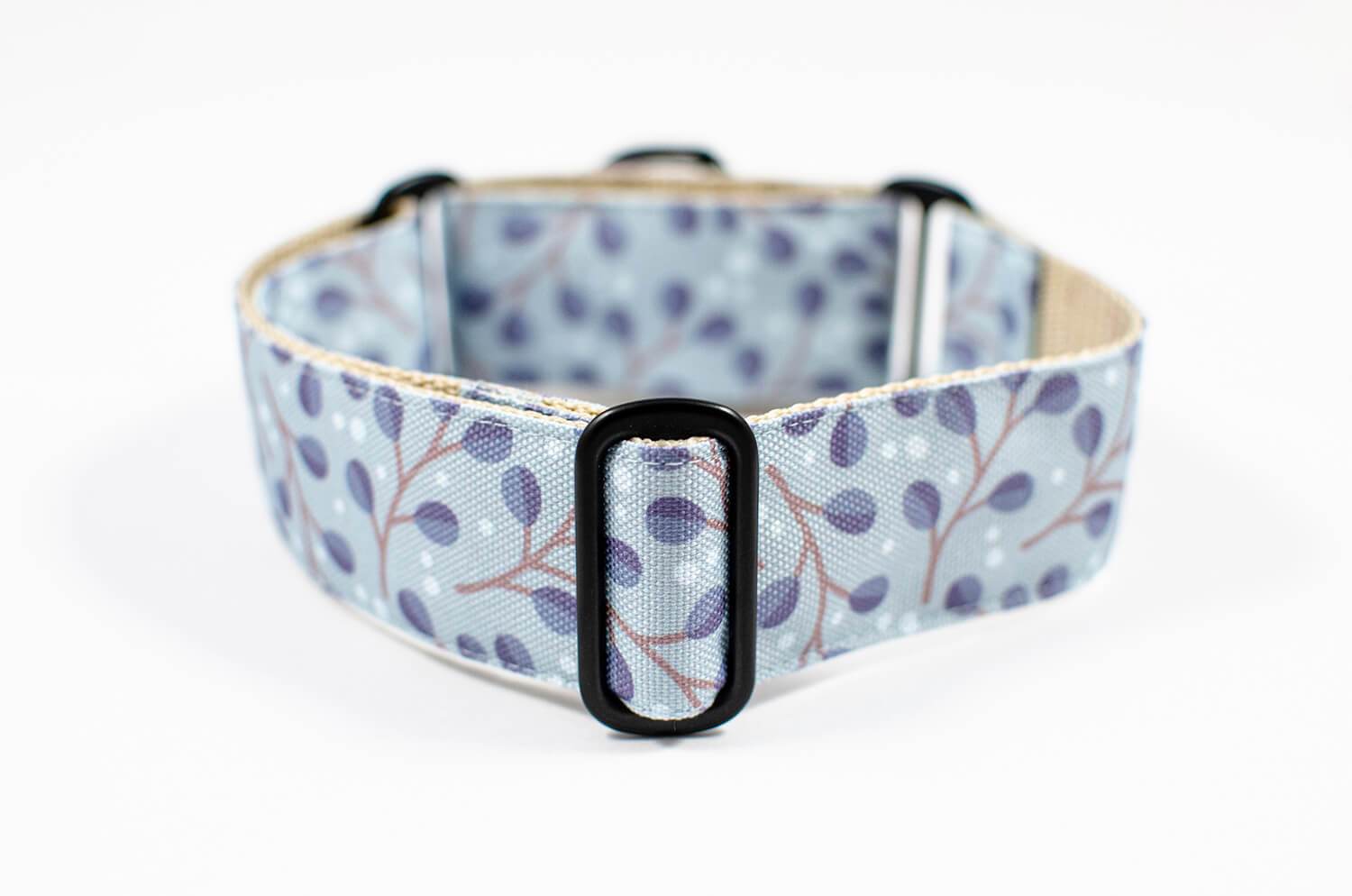 frostwork blue floral martingale dog collar