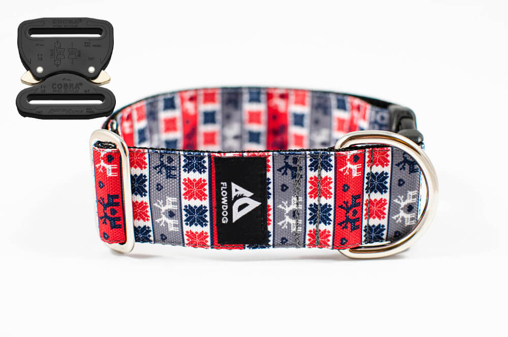 christmas sweater dog collar with austrialpin buckle