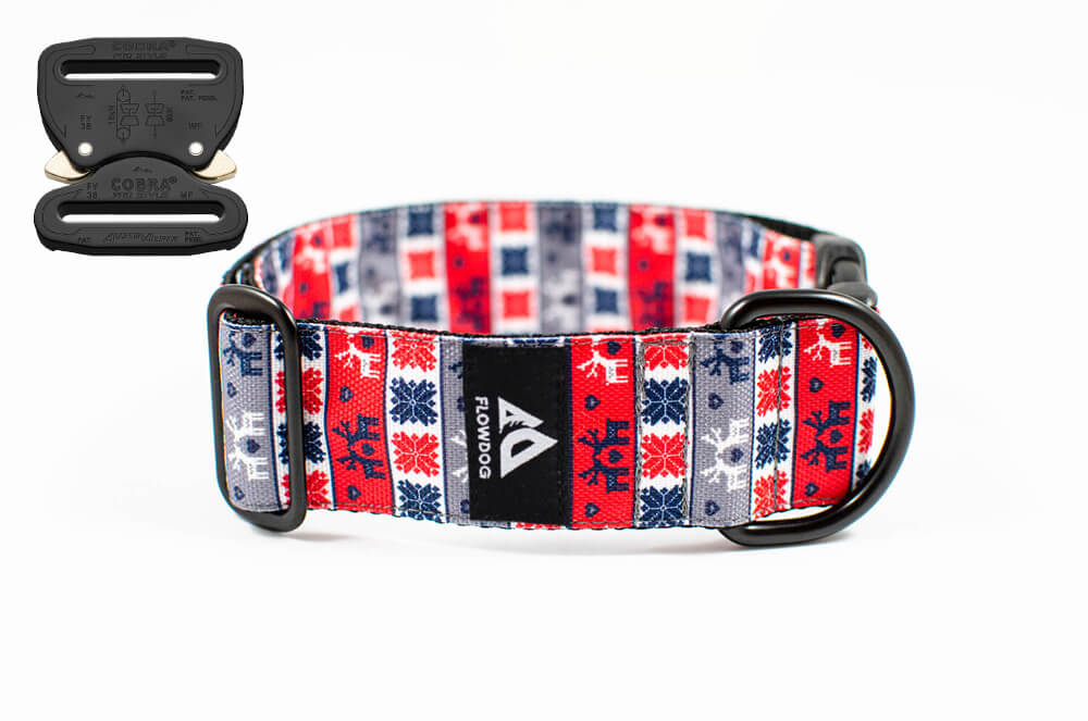 christmas sweater dog collar with austrialpin buckle