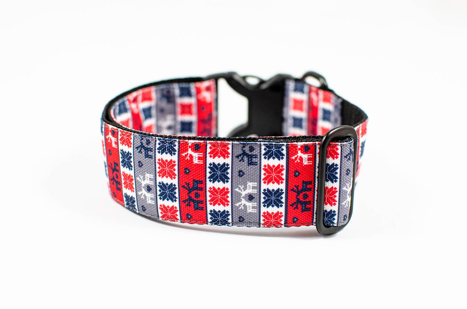 christmas sweater dog collar with buckle