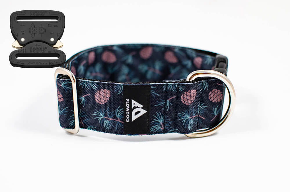 winter cone black dog collar with austrialpin buckle