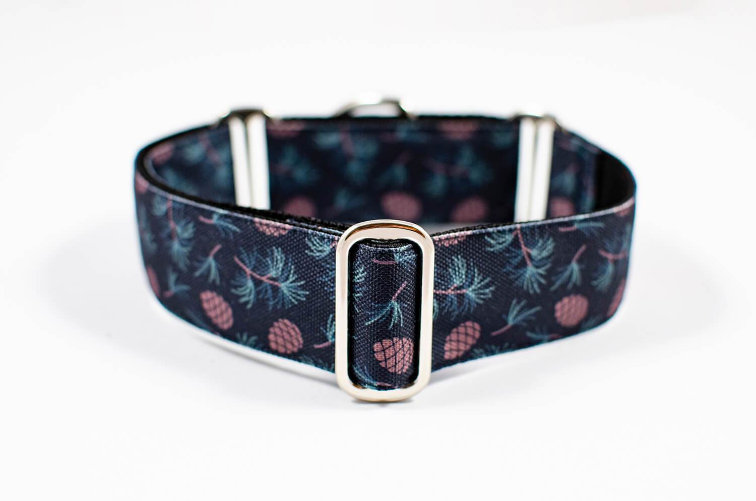 winter cone black martingale dog collar