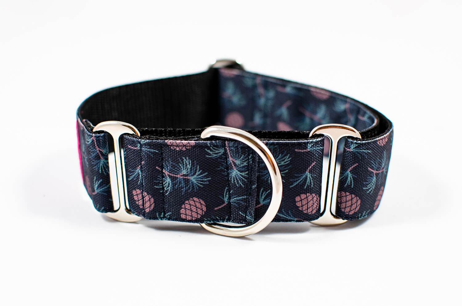 winter cone black martingale dog collar