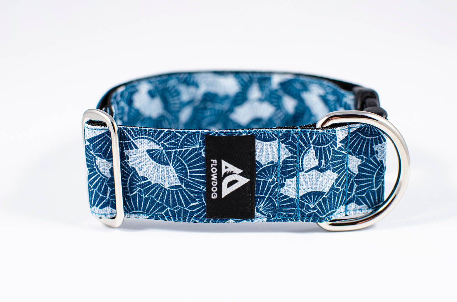 japanese fan blue dog collar with buckle