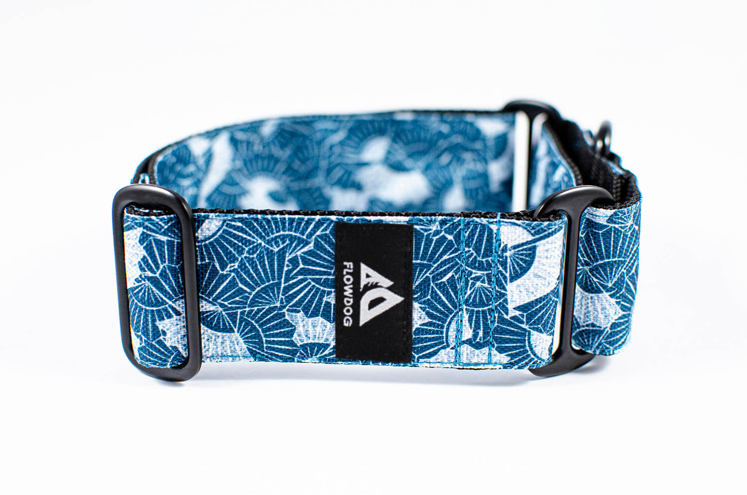 japanese fan blue martingale dog collar