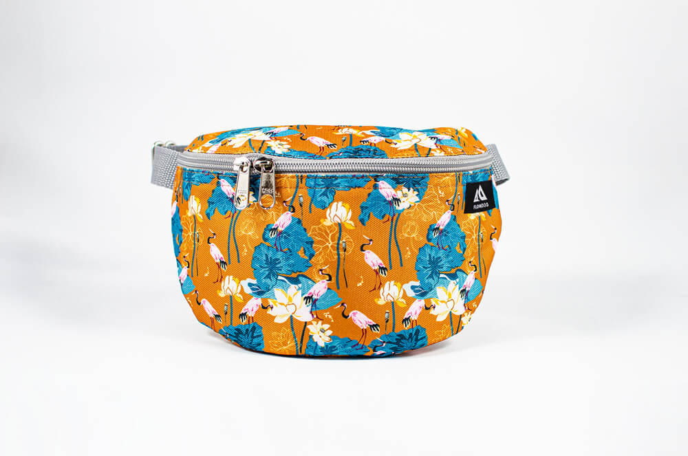 japanese garden orange fanny pack