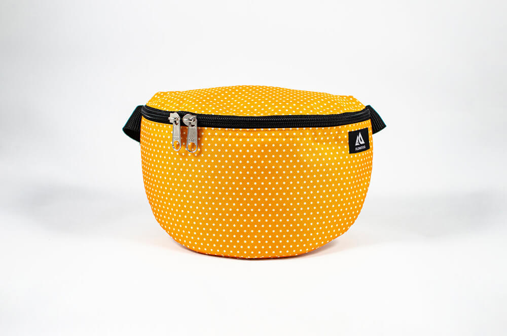 yellow dotted fanny pack