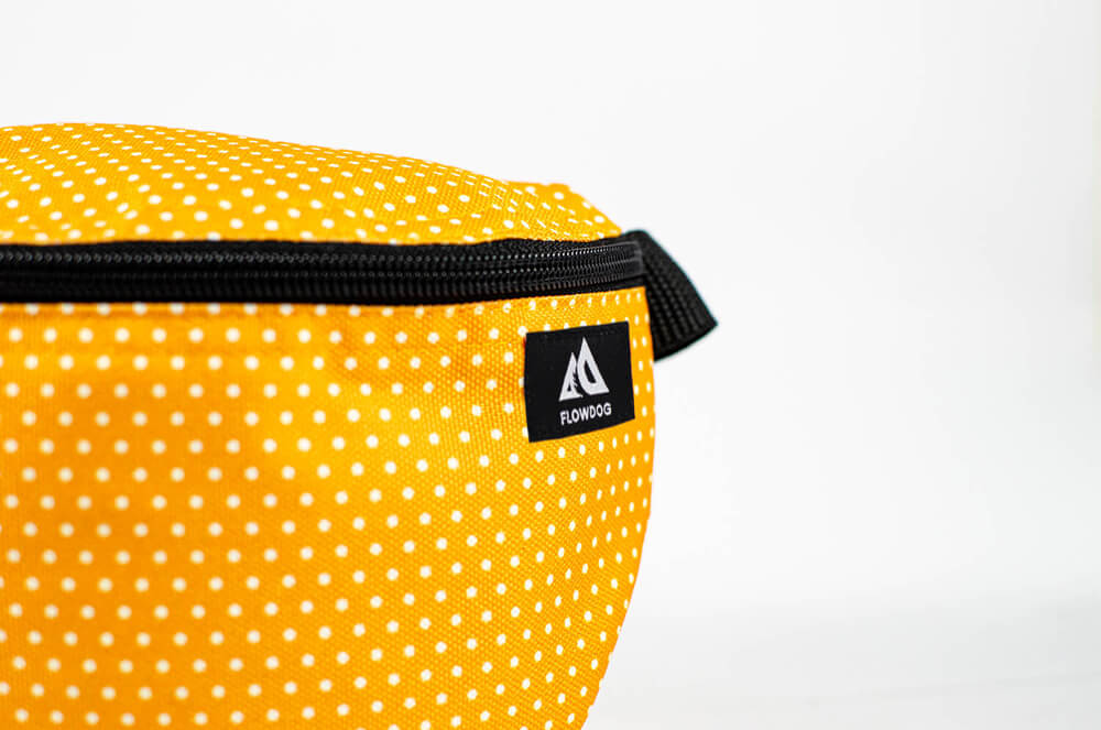 yellow dotted fanny pack