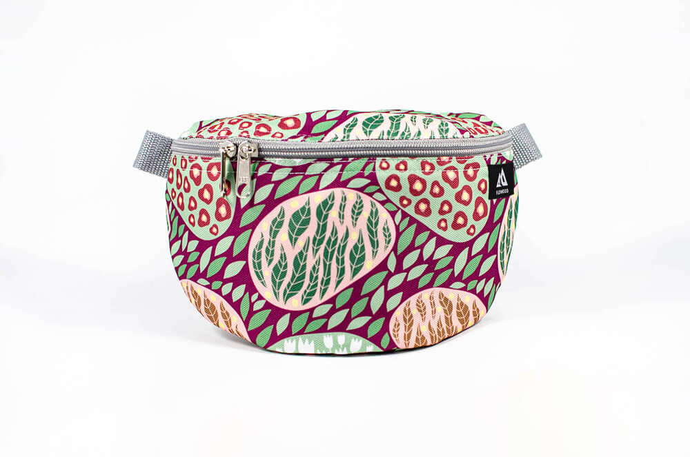 fiore purple green fanny pack