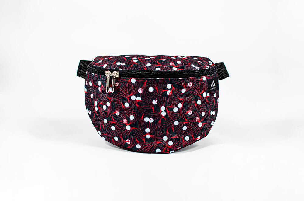 mistletoe black and red fanny pack