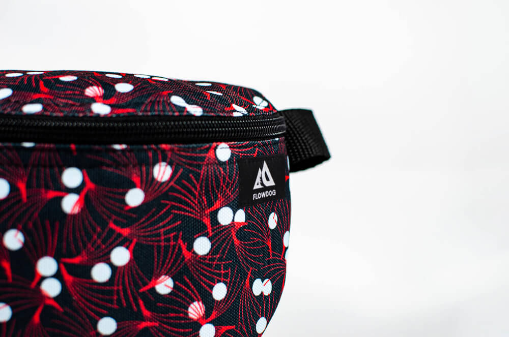 mistletoe black and red fanny pack