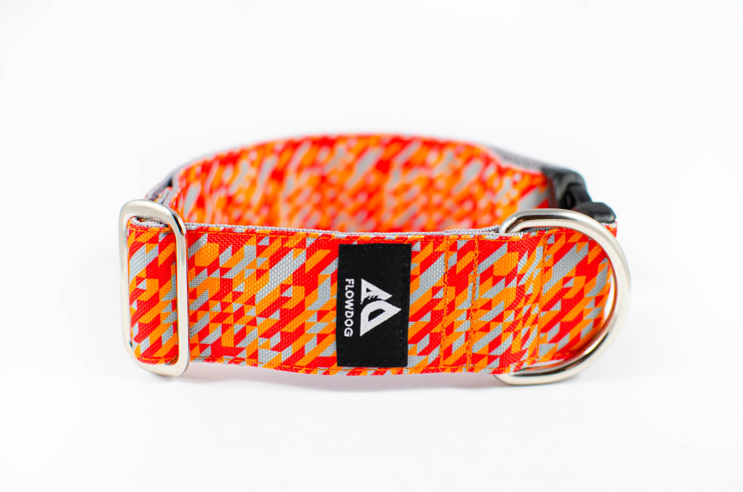 orange geometric dog collar with buckle