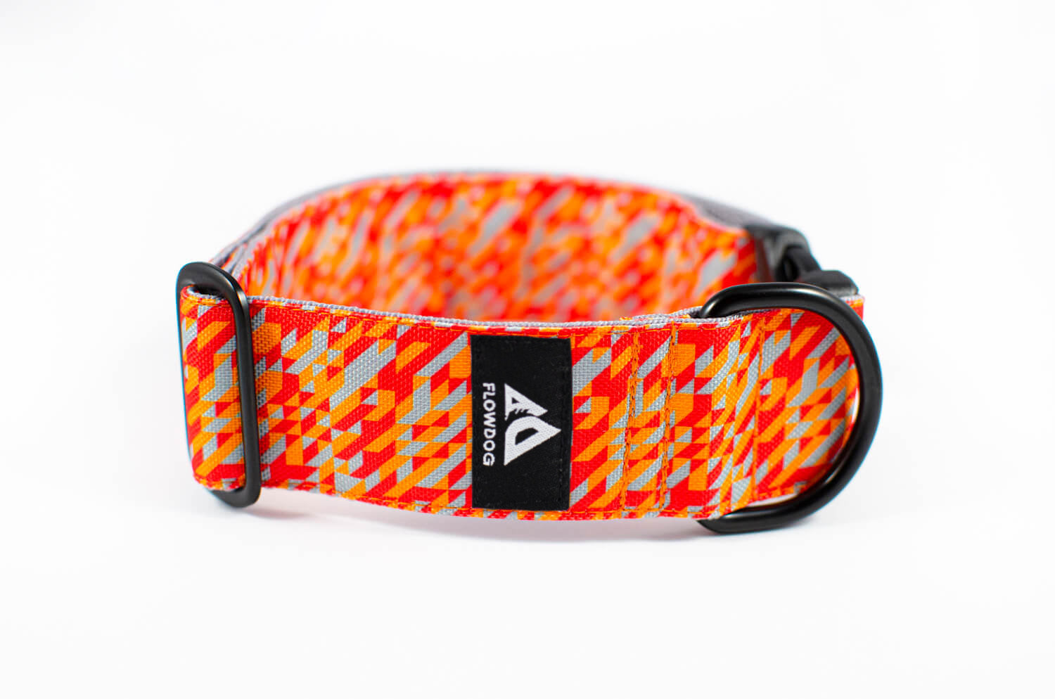 orange geometric dog collar with buckle