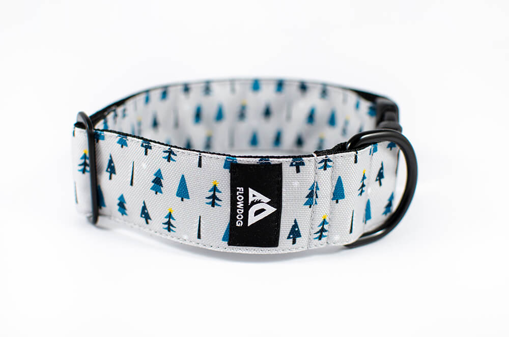 winter forest dog collar with buckle