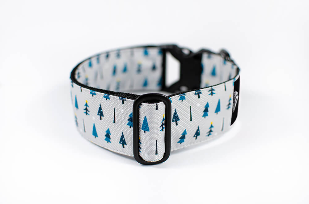 winter forest dog collar with buckle