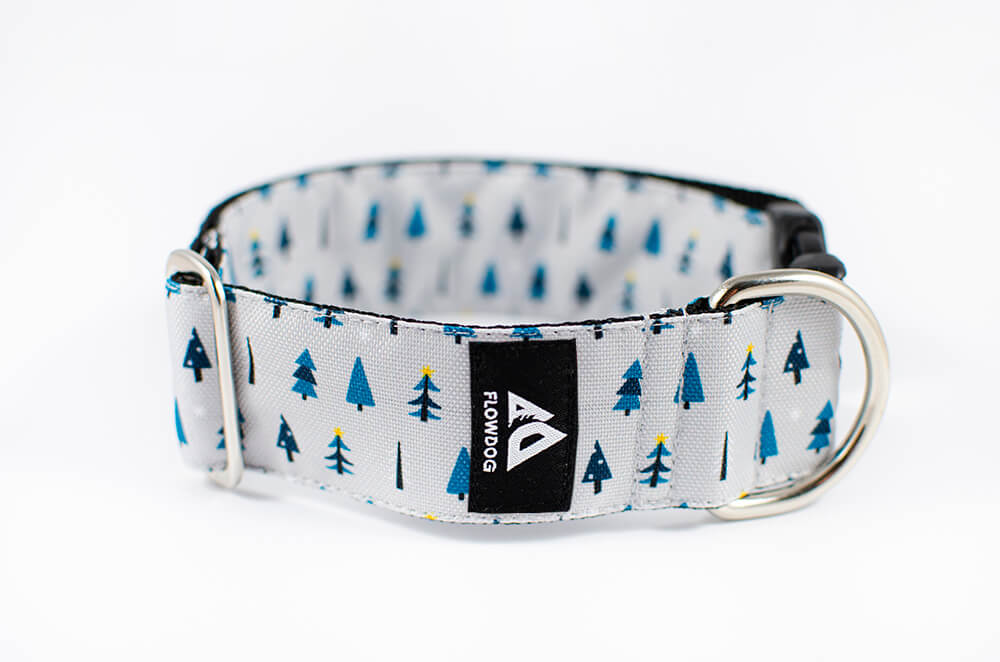 winter forest dog collar with buckle