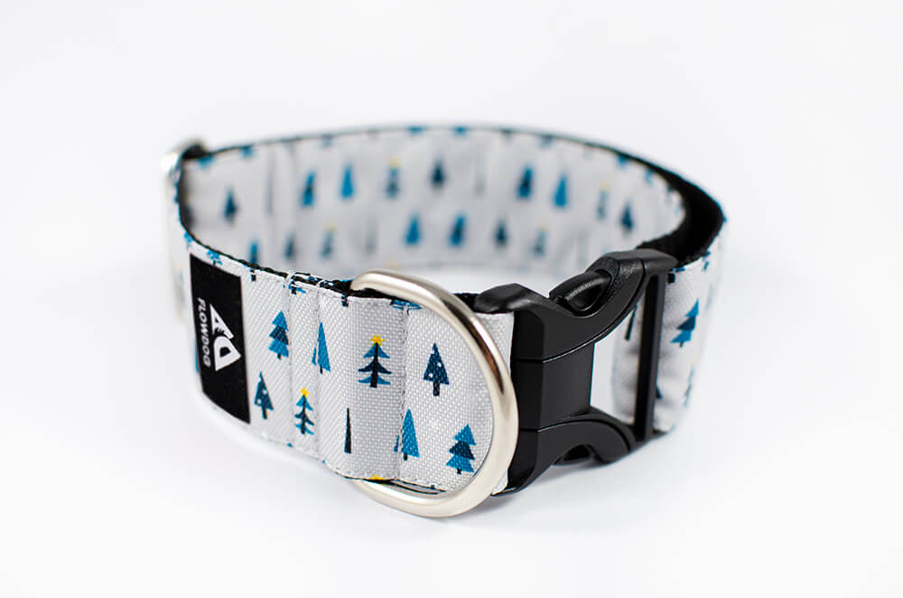 winter forest dog collar with buckle