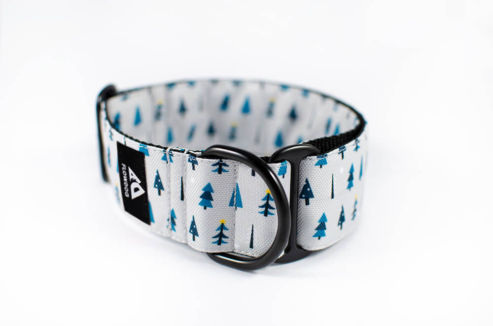 winter forest slip-on dog collar