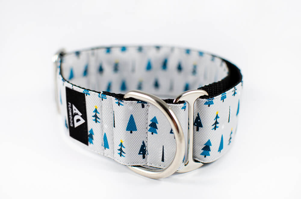 winter forest slip-on dog collar