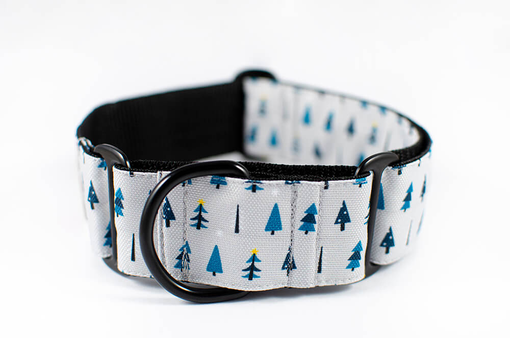 winter forest martingale dog collar