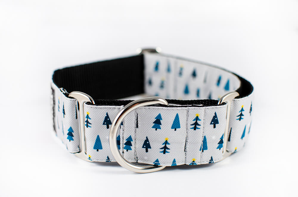 winter forest martingale dog collar