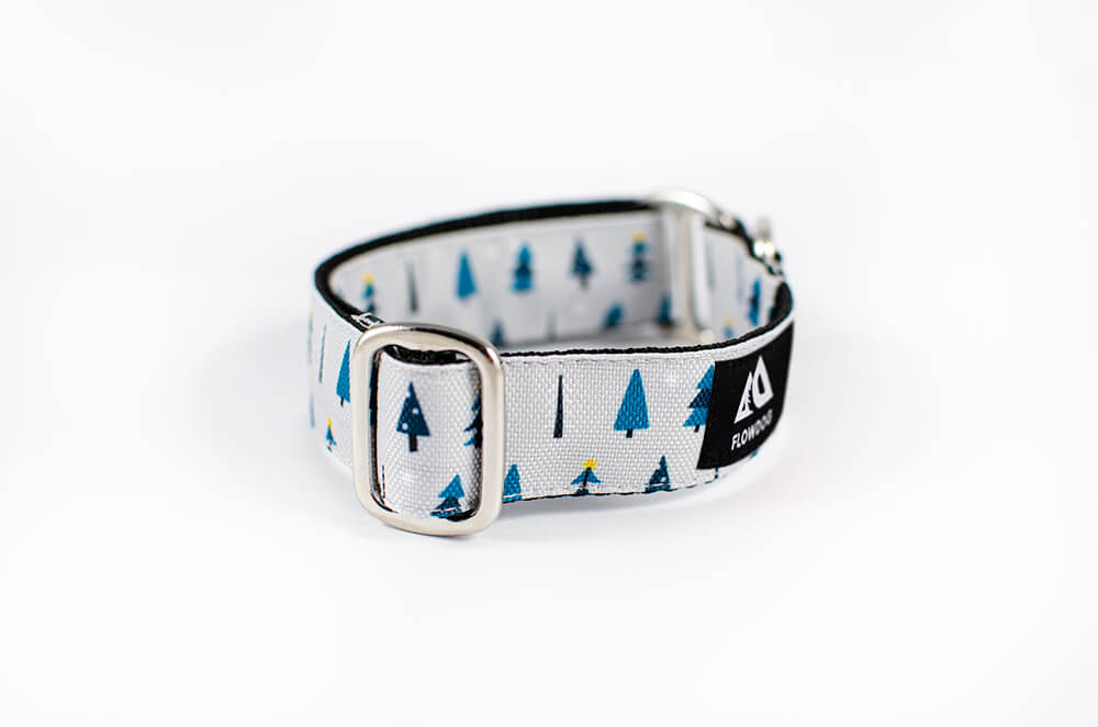 winter forest slip-on dog collar