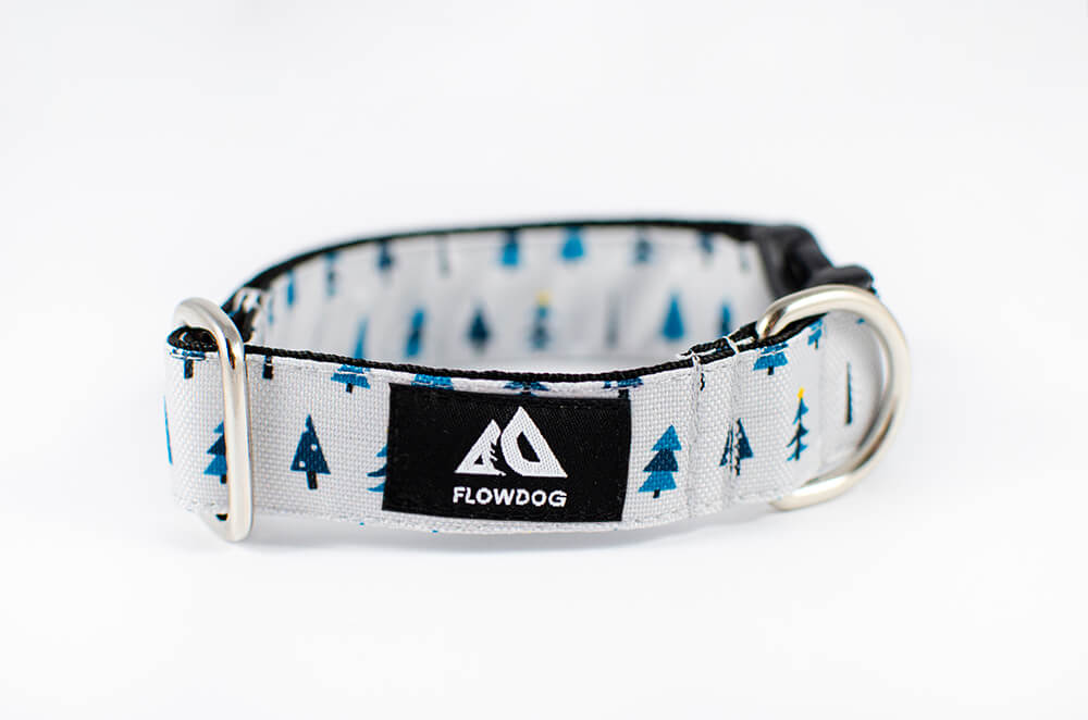 winter forest dog collar with buckle