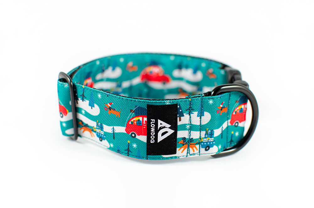 christmas trip dog collar with buckle