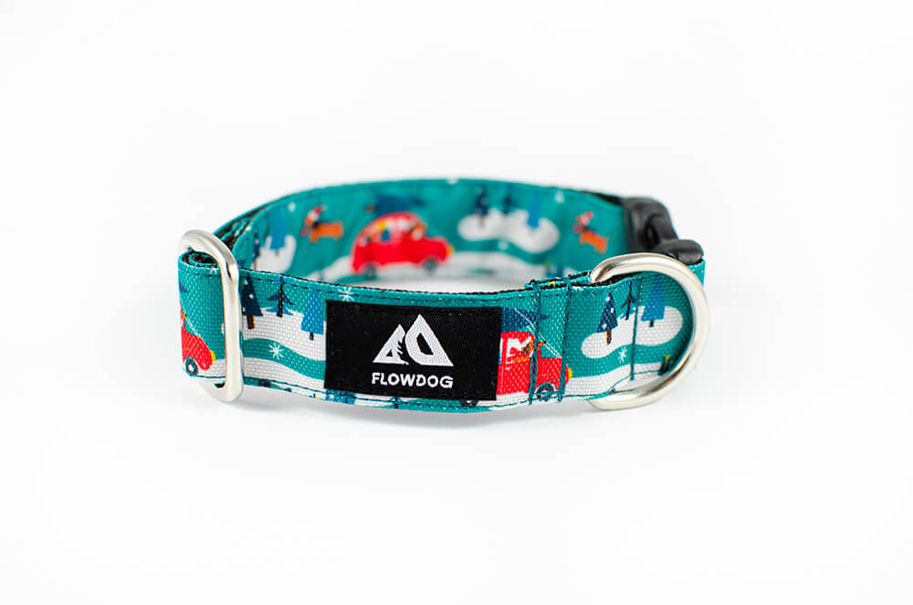 christmas trip dog collar with buckle