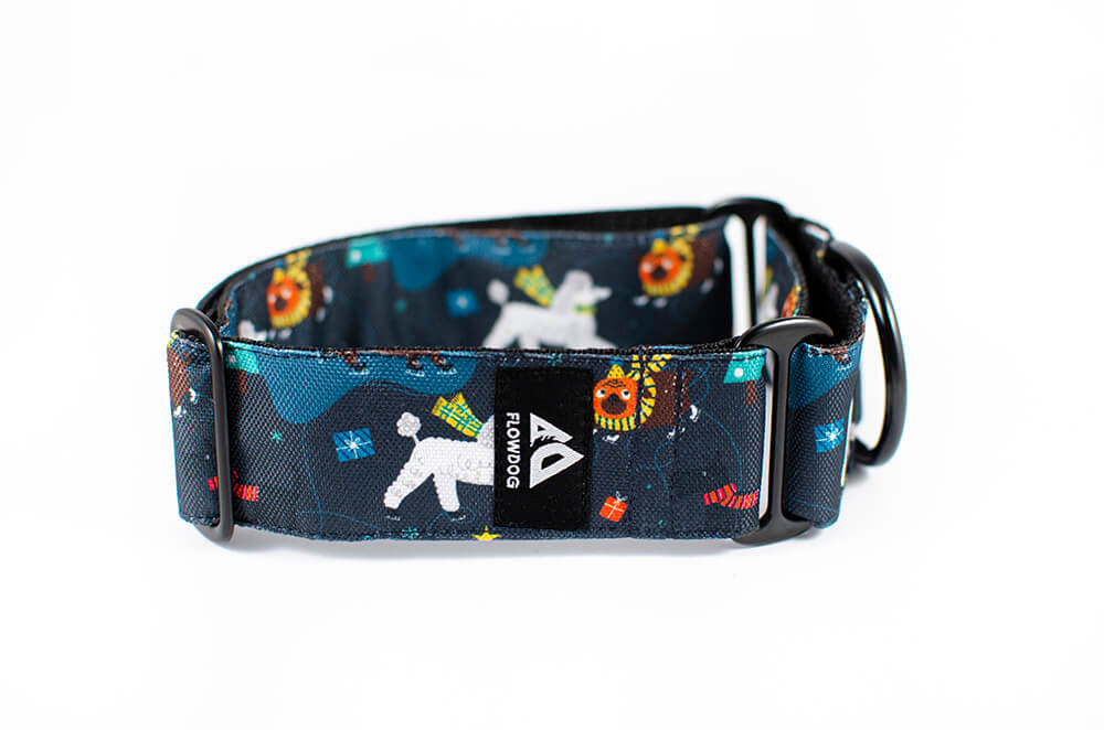 holiday party martingale dog collar