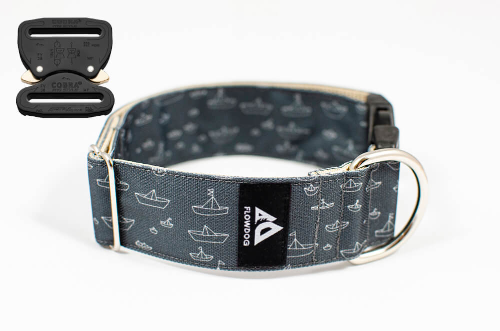 sailor grey dog collar with austrialpin buckle