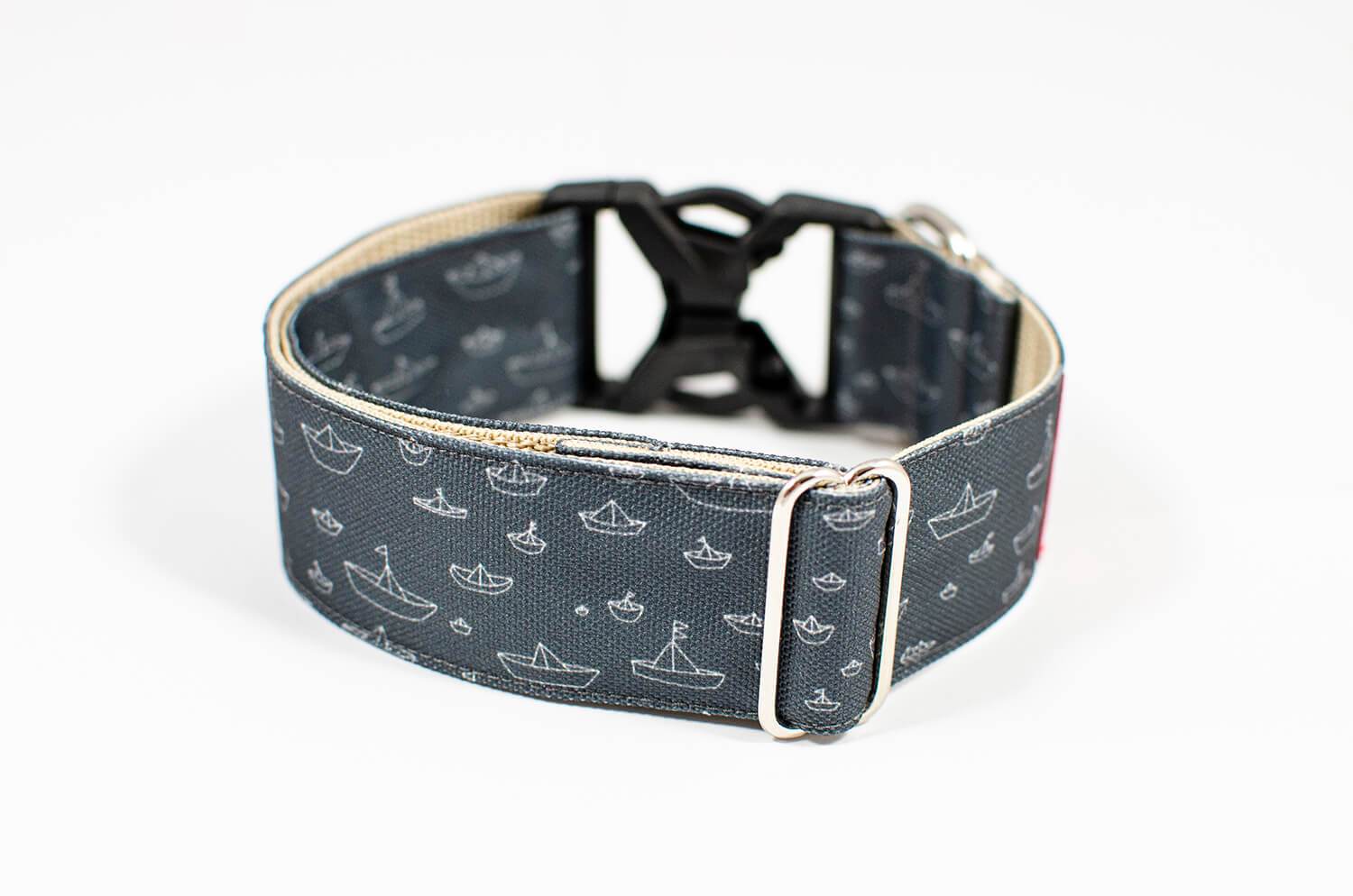 sailor grey dog collar with buckle