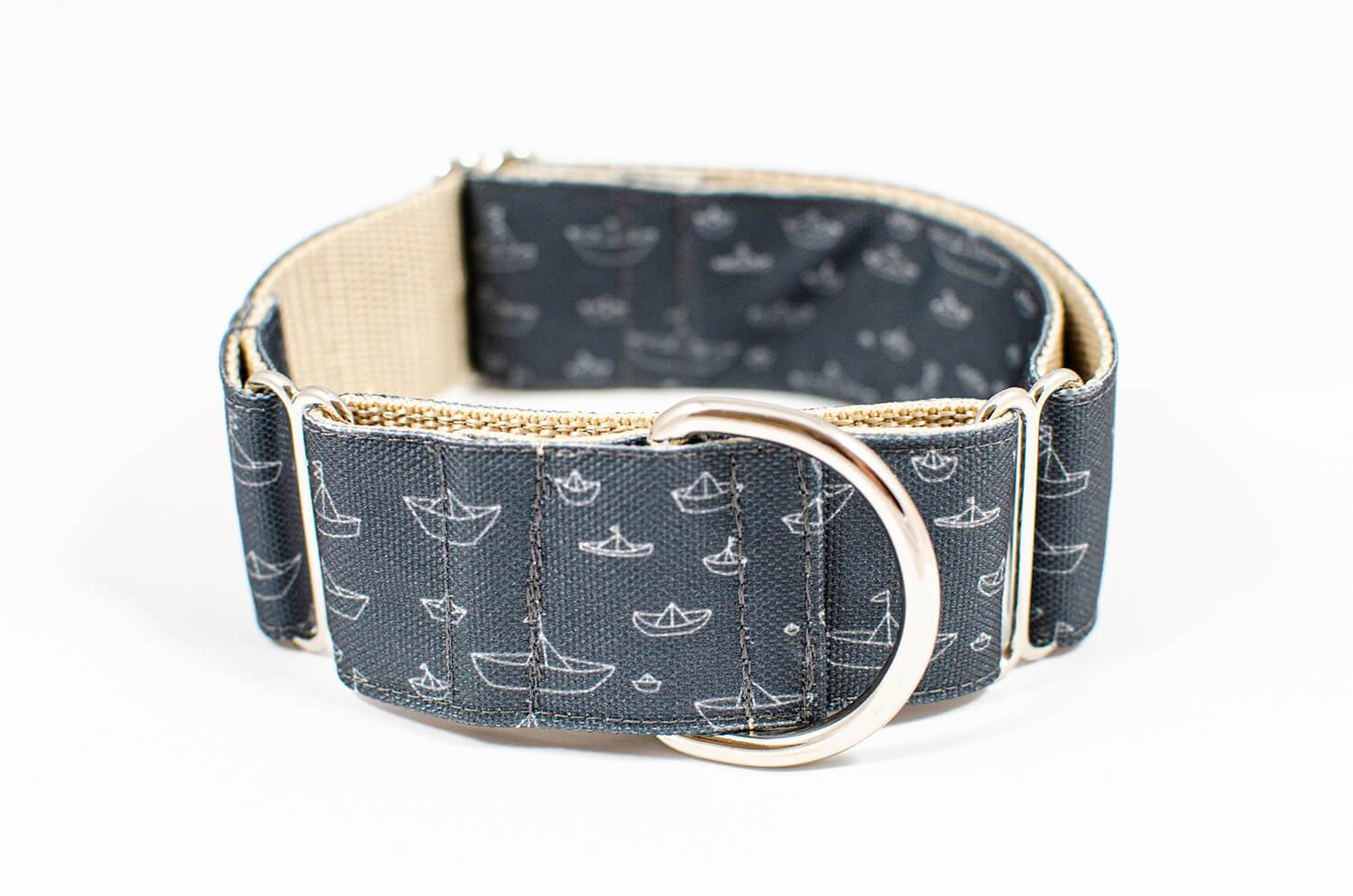 sailor grey martingale dog collar