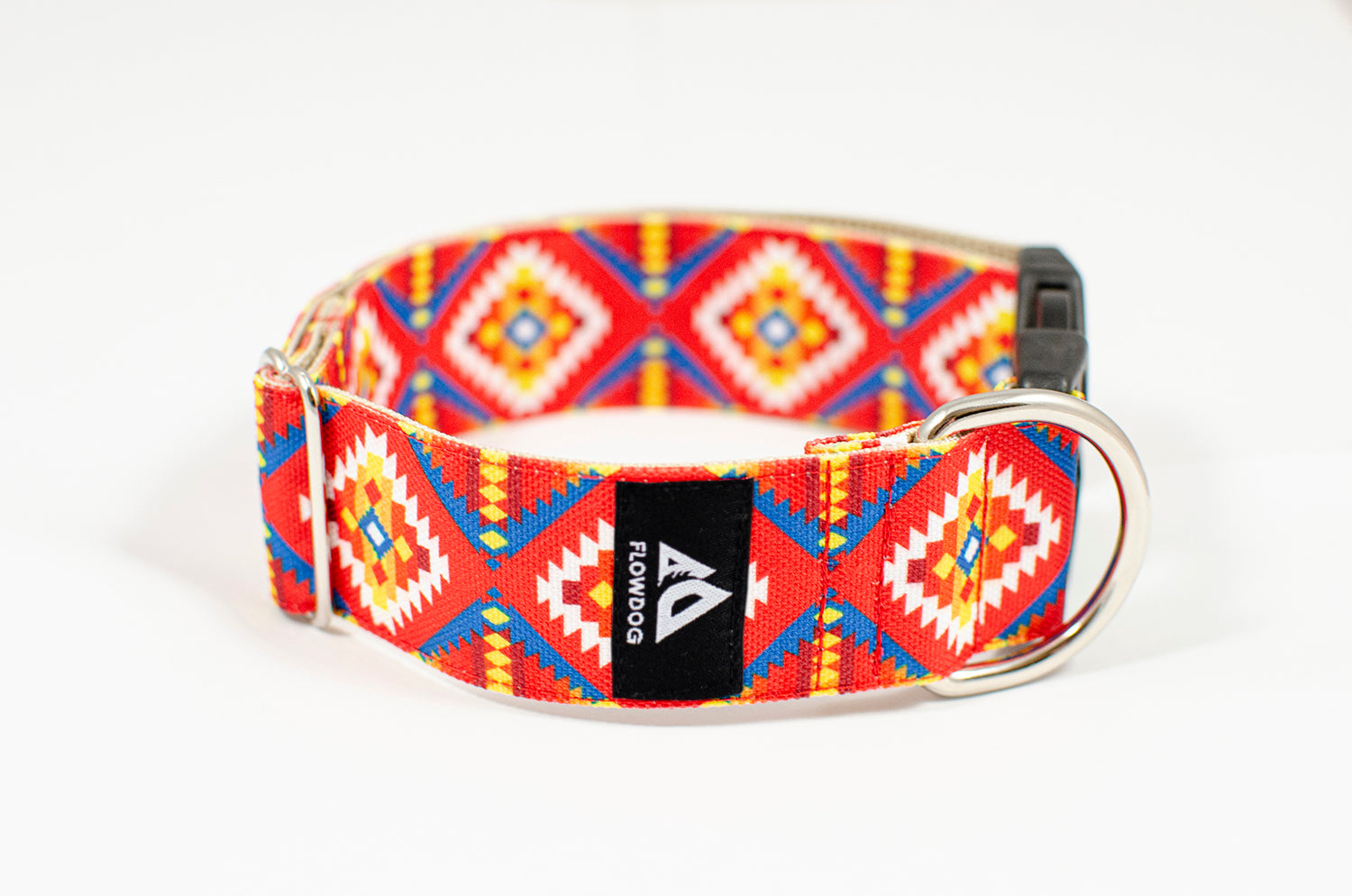 phoenix geometric red dog collar with buckle