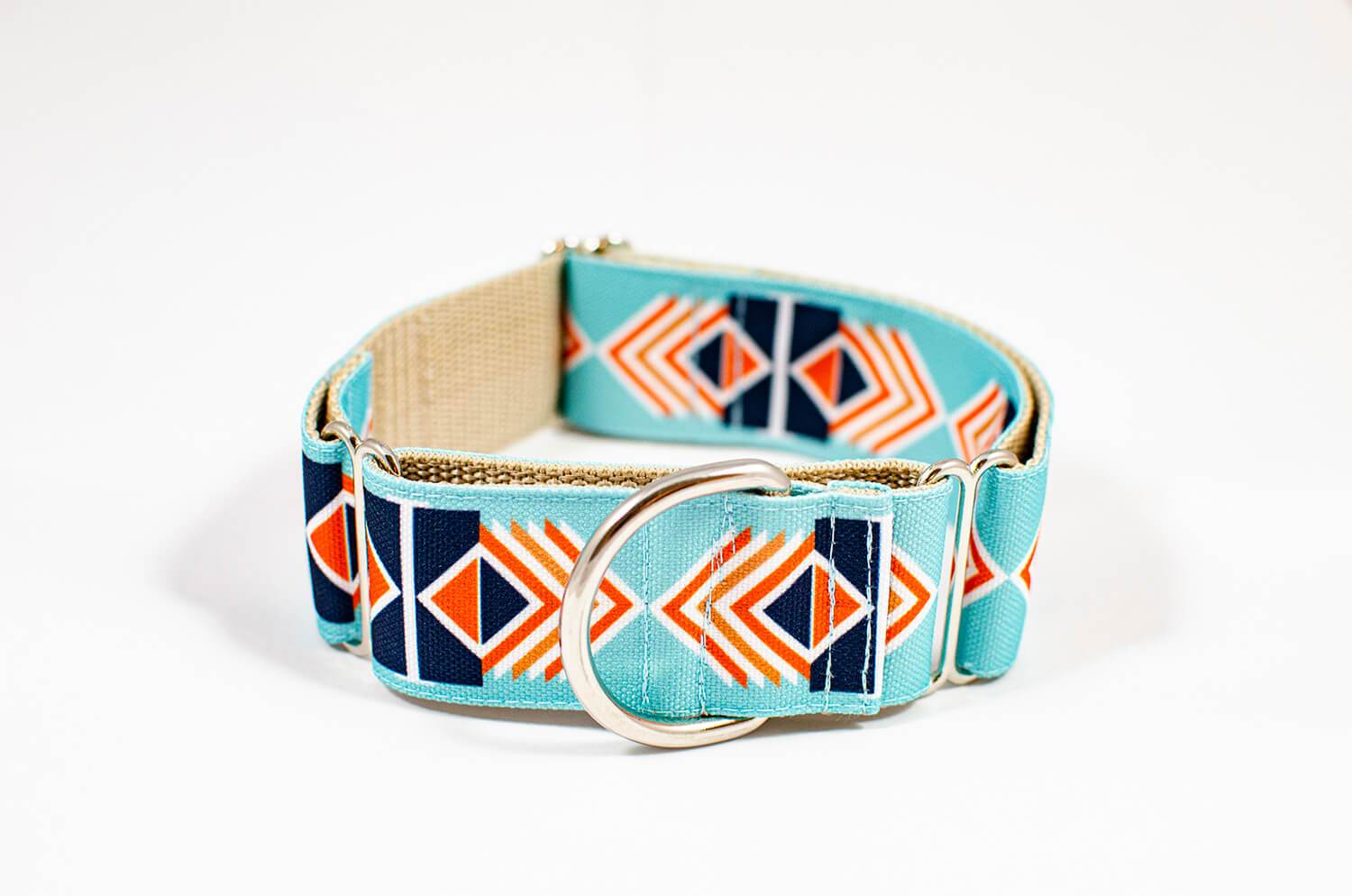 garda turquoise martingale dog collar