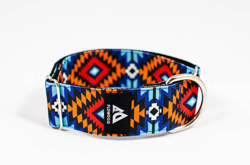 black forest red aztec slip-on dog collar