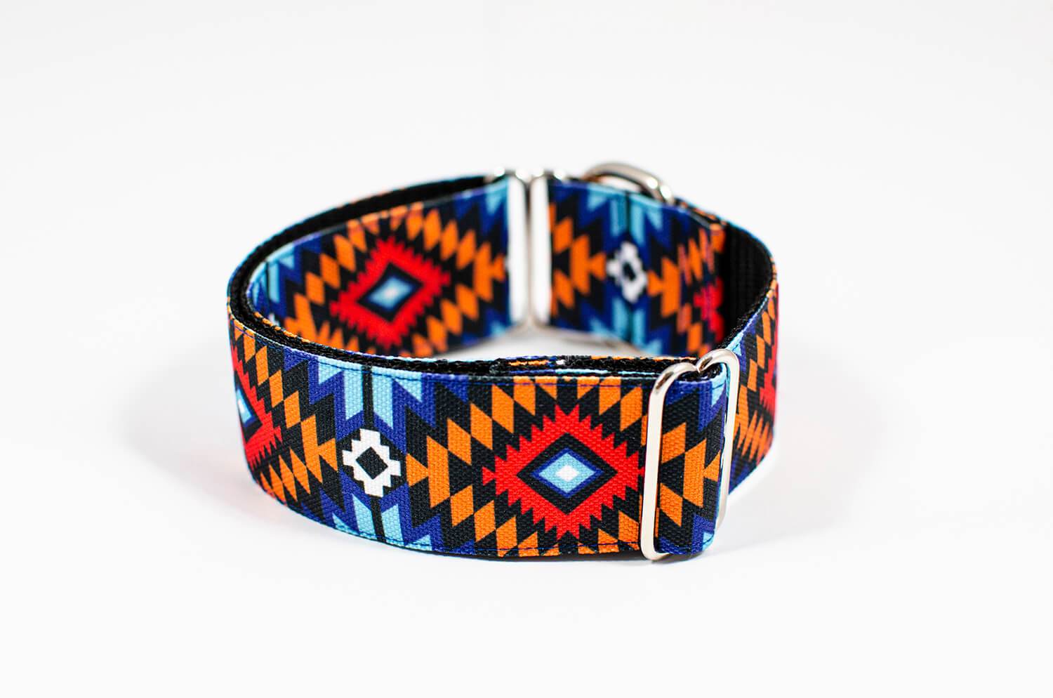 black forest red aztec slip-on dog collar